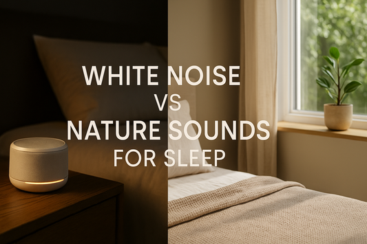 PrimeVita banner with extra blank space for text showing calm bedroom and nature-inspired sleep scene side by side