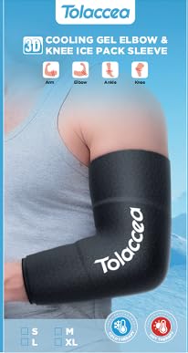 Elbow Ice Pack with Dual-Coldfocus Gel for Long-Lasting & Strong Cooling Support, Reusable Gel Cold Packs Brace for Tennis Elbow, Tendinitis Pain Relief (Black Pro, XL)