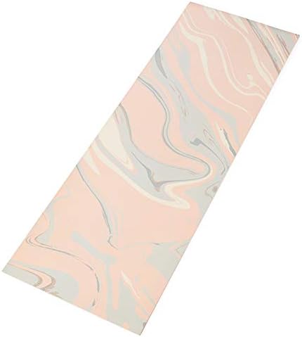 Love Sweat Fitness Premium Yoga Mat | 5mm Pink and Marble Pattern Reversible Non-Slip Exercise Mat for Yoga and Floor Workouts