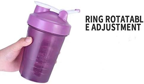 Protein Shaker Bottle w. Classic Loop Top & Stainless Whisk Ball-Perfect for Protein Shakes and Pre Workout-BPA Free-(16 oz,Purple)