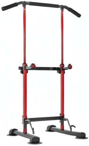 DlandHome Power Tower Pull Up Dip Station Multi-Function Fitness Equipment for Strength Training Adjustable Height Dip Stand for Home Gym