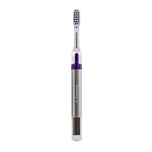 Soladey3 Ionic Toothbrush, Solar Panels and TiO2 Semiconductor, 3 Row Honeycomb Bristle Purple, You can Brush Without Toothpaste
