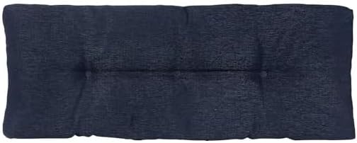 Klear Vu Corner Nook or Piano Seat Omega Non-Slip Tufted Bench Cushion for Indoor Furniture, Entryway Storage, Bay Window, 27 Inches, 03 Indigo