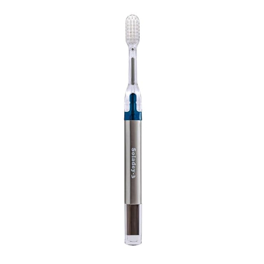 Soladey3 Ionic Toothbrush, Solar Panels and TiO2 Semiconductor, 4 Row Ultra Fine Blue, You can Brush Without Toothpaste