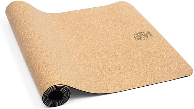 Cork Yoga Mat with Natural Rubber Base, Extra Size, Thickness and Support, Excellent Cushion & Grip, Non-Slip, Non-Toxic, Sweat-Resistant, Sustainable, Eco-friendly Exercise Mat