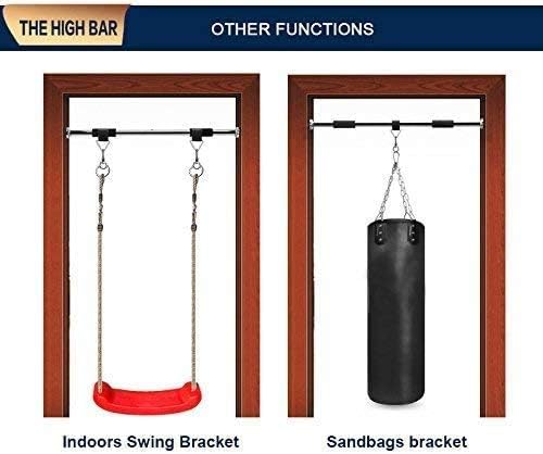 Doorway Pullup Bar, Portable Electroplate Steel Pull Up and Chin Up Bars 24.4 to 39.4 Inches Adjustable Length Workout Fitness Bar for Many Exercises Pull-ups Chin-ups Hanging Leg Raises Push-ups Dips