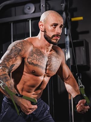 Heavy Duty Gym Exercise Handles Attachment for Cable Machine,Resistance Band,Pulley System Home Fitness Workout Equipment, with Elastic Rubber Grip and 2 Large Carabiners