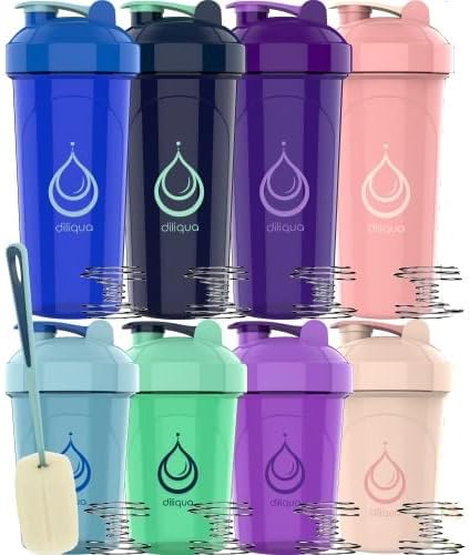 10 PACK, Shaker Bottles with Wire Whisks for Protein Mixes | Leakproof Blender Shaker Bottle Pack| BPA-Free & Dishwasher Safe | 5 Large 28-oz & 5 Small 20-oz shaker bottle | Shaker Cups for shakes
