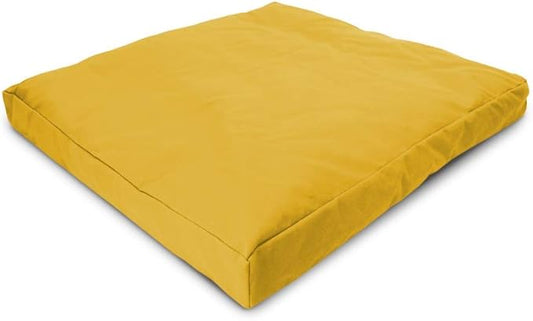 BEAN PRODUCTS MEDITATION CUSHION - Zabuton Meditation Pillows for Sitting on Floor, Yoga Cushion, Cotton Yoga Pillow, Zen Kneeling Prayer Pad- MADE IN USA - Standard 24x24x2, LHASSA GOLD
