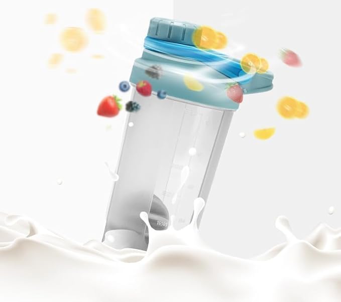 Shaker Bottle Perfect Nutrition w. Plastic Whisk Ball,Full Body for Microwave Heating(No Metal,BPA Free),Moden Loop Top,Dishwasher Safe,Leak Proof,Protein Powder/Fruit Juice Mixer 16oz(Green