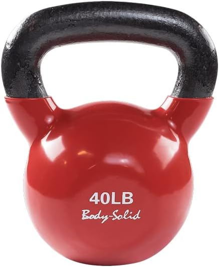 Body-Solid Vinyl Coated Kettlebells with Kettle Grip Handles, Perfect Kettlebells for Weight Training and Core Workout Exercise Equipments