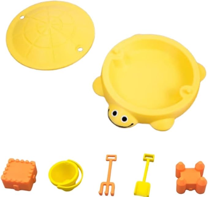 Mini Turtle Sandbox Desk Toy with Soft Sand and Small Tools, Premium Sand Garden for Desk Kit - Mini Zen Garden Kit Gifts Decor Desktop Accessories for Home, Office Stress Relief(Yellow,4.5in no sand)