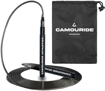 High Speed Jump rope For Men, Women, Kids | Easy set up, self locking, no screw, 360 rotation for Cardio, Boxing, MMA | Quick Fitness and conditioning with double unders | two tangle free ropes and two handles| Free Carrying Bag