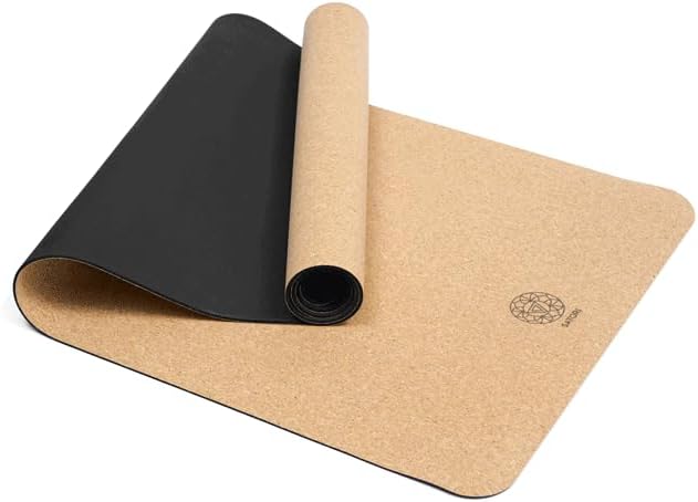 Cork Yoga Mat with Natural Rubber Base, Extra Size, Thickness and Support, Excellent Cushion & Grip, Non-Slip, Non-Toxic, Sweat-Resistant, Sustainable, Eco-friendly Exercise Mat