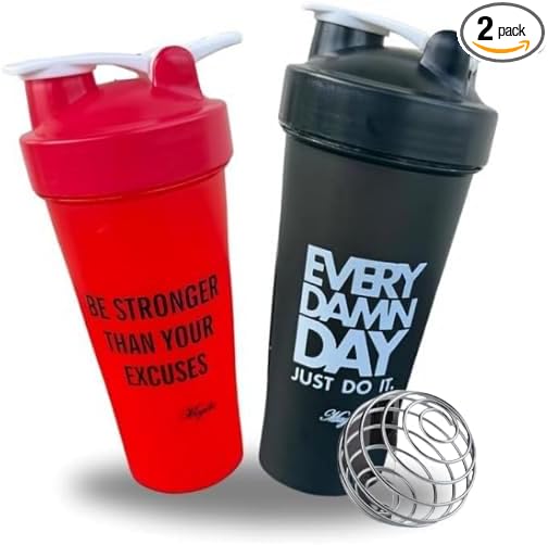 Blender Shaker Bottles for Protein, 28oz Portable Leakproof Pre-Workout Nutrition Water Bottle, BPA-Free Gym Protein Shaker for Sports & Outdoor Motivational Protein Shaker (Red/Black)