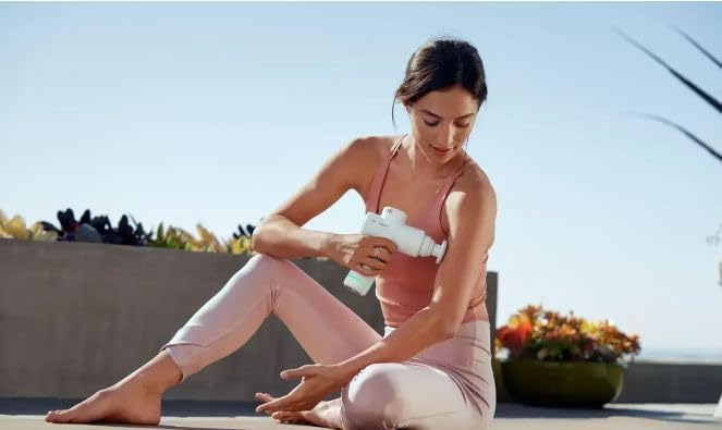 Hyperice Hypervolt Go 2 - Arctic Grey - Featuring Quiet Glide Technology - Handheld Percussion Massage Gun - 3 Speeds, 2 Interchangeable Heads - Helps Relieve Sore Muscles and Stiffness - FSA and HSA