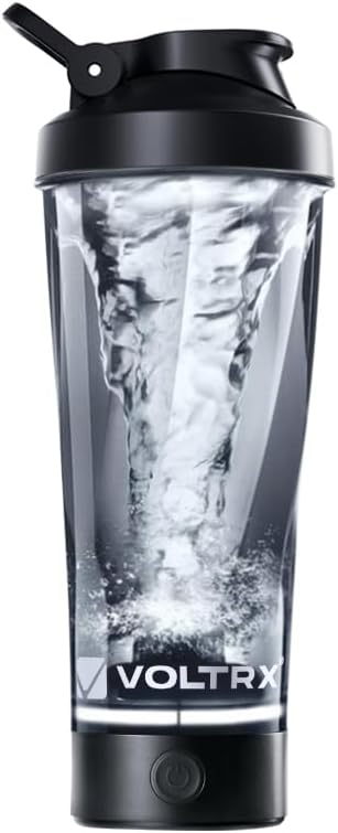 VOLTRX Premium Electric Protein Shaker Bottle, Made with Tritan - BPA Free - 24 oz Vortex Portable Mixer Cup/USB Rechargeable Shaker Cups for Protein Shakes