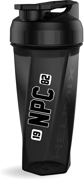 HELIMIX 2.0 NPC Officially Licensed Vortex Blender Shaker Bottle Holds upto 28oz | No Blending Ball or Whisk | USA Made | Portable Pre Workout Whey Protein Drink Shaker Cup | Mixes Smoothies Shakes