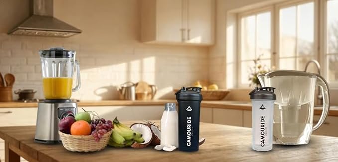 2 Pack 28 oz Protein Shaker Bottles with Wire Whisk and Washing Brush – BPA-Free, Leak-Proof Shaker Cups for Protein Shakes & Smoothies – Large Plastic Mixer Bottles – Classic White & Midnight Black