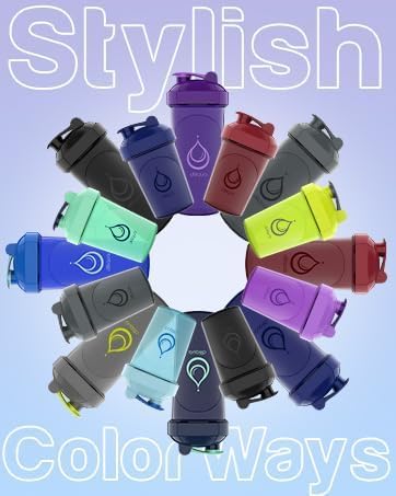 2 PACK, Double 24 oz Shaker Bottles with Powerful Wire Whisks for Protein Mixes | Leakproof Blender Shaker Bottles (Black)| BPA-Free & Dishwasher Safe | Shaker Cup for Protein Shakes