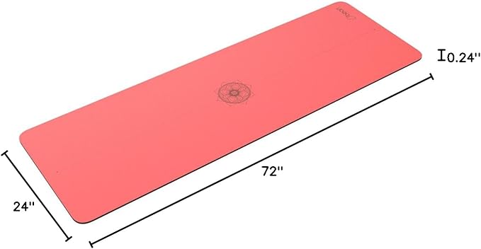 Bean Products SuperLite TPE Yoga Mat | Centering Mandala Design | Extra-long | Non-skid, Slip Resistant | Earth-friendly exercise gym mat | (6mm thick x 24” wide x 72” long)