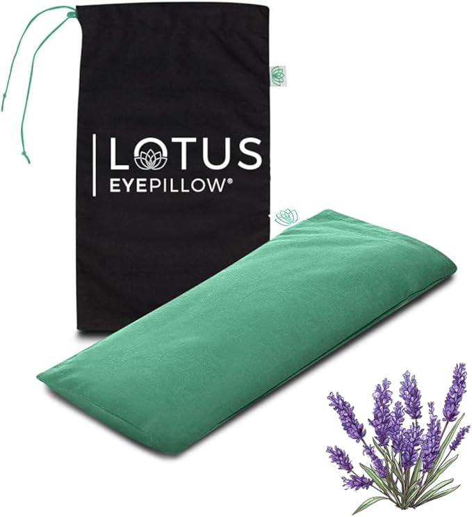 Lotus Lavender Eye Pillow with Flaxseed – Weighted Aromatherapy Mask for Meditation, Yoga & Relaxation – Spa Gift for Women & Men