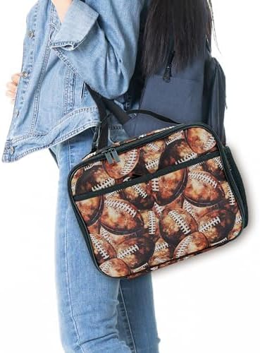 Football Lunch Bag Insulated Reusable Lunch Box Kids Girls Boys Cooler Thermal Tote Bag For Men Women School Work Picnic