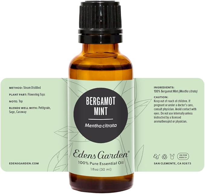 Edens Garden Bergamot Mint Essential Oil- 100% Pure Premium Grade, Undiluted, Natural, Therapeutic, Aromatherapy, The Best for Diffuser, Skin, Candle, Laundry 30 ml (1 fl oz)