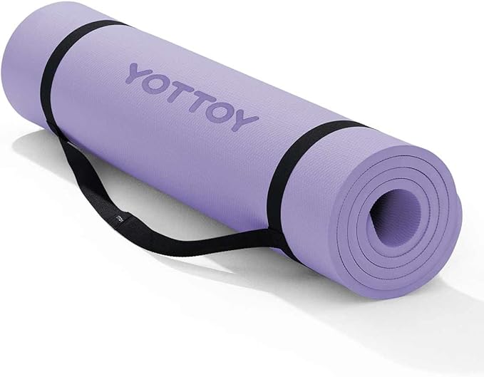 YOTTOY Yoga Mat,Extra Thick Yoga Mat (1/2inch),Professional TPE Exercise Mat,Non-Slip Workout Mat for Yoga, Pilates, Fitness, Barefoot Workouts, Home Gym Studio with Strap