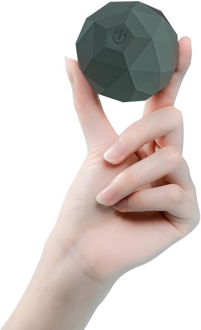 Vibrating Massage Ball with Heat - Portable Physical Therapy for Muscle Relief Up to 120 ℉ Heating Temperature for Myofascial Release and Trigger Point Treatment Mini Size Massage Ball