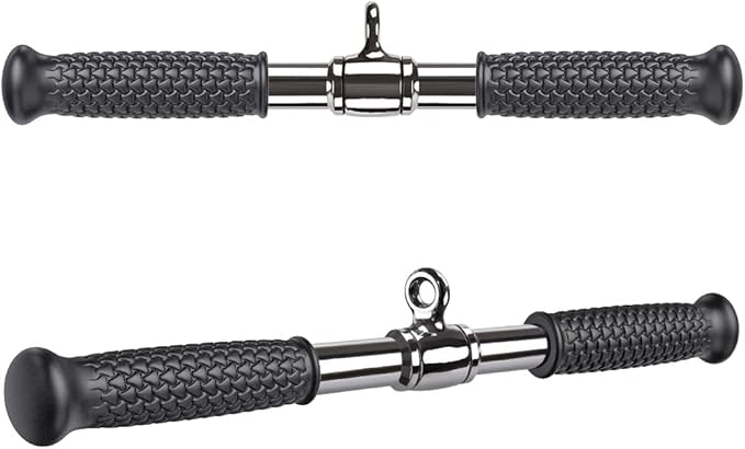 SELEWARE Rotating Straight Bar Cable Machines Attachments for Gym, Pull Down Bar Press Down Bar with Non-Slip Rubber Handle, Universal Attachment for Cable Machines