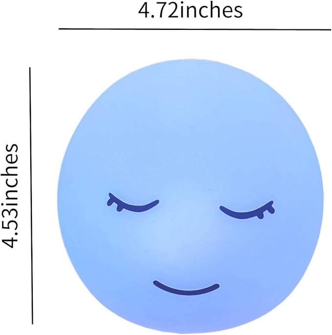 Breathing lamp Guided Visual Meditation Tool for Mindfulness, Slow Your Breathing & Calm Your Mind for Stress & Anxiety Relief, 3 Color and 478 Seconds Breathing Mode Silicone Cute Smiley face lamp