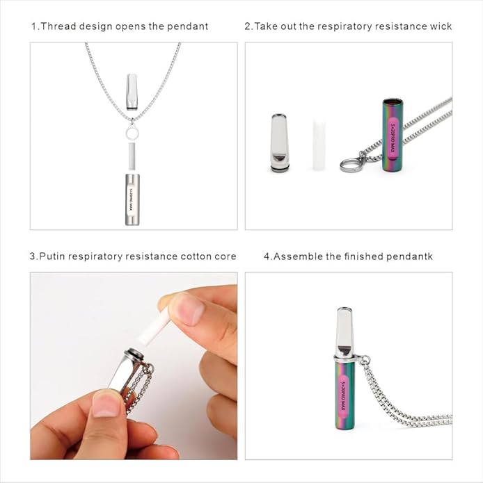 Breathe Free Necklace for Anxiety & Stress Relief, Classic Breathing Tool for Meditation, Mindfulness, and Relaxation – Portable Calm Necklace for Adults, Wellness Gift