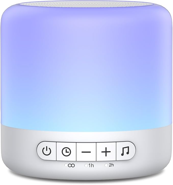 Easysleep White Noise Sound Machine with 30 Soothing Sounds 12 Night Light 32 Volume 3 Timers Portable Sleep Sound Machine for Office Travel Noise Canceling Lullaby & Rain Sound for Baby, Adults