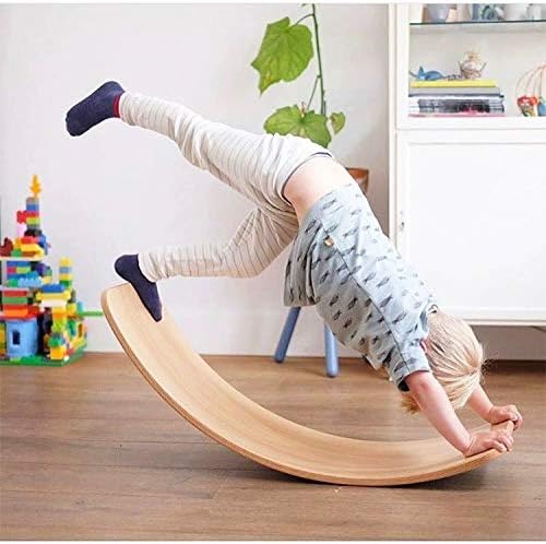 Wooden Wobble Balance Board - 37'' Natural Wobble Board, Montessori Open-Ended Toy, Waldorf Learning & Core Strength Exercise