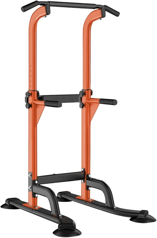 SogesHome Power Tower Pull Up Bar and Dip Station Adjustable Height Dip Stand Multi-Functional Strength Training Fitness Workout Station