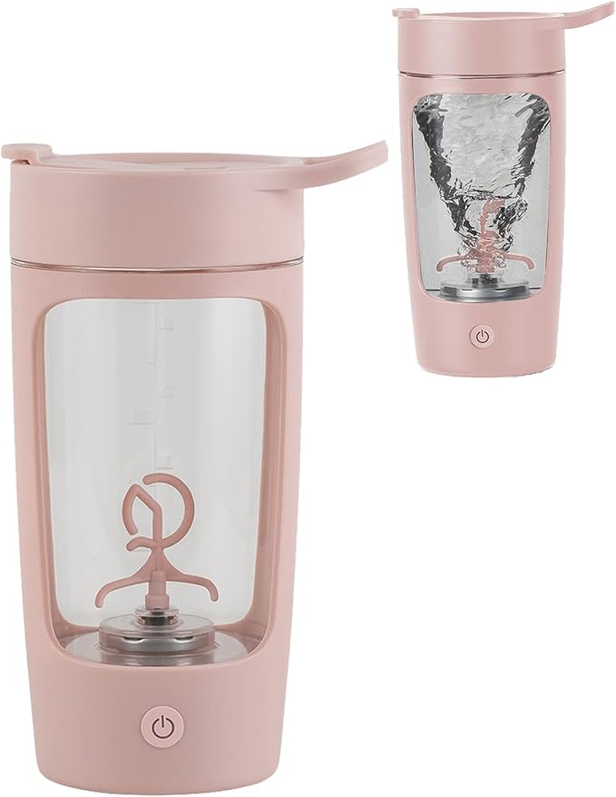Electric Protein Shaker Bottle, | Tritan | Bpa Free| Blender Bottles 22oz Rechargeable Vortex Portable Mixer, Self Stirring Cup, Auto Mixing Mug For Coffee(Pink)