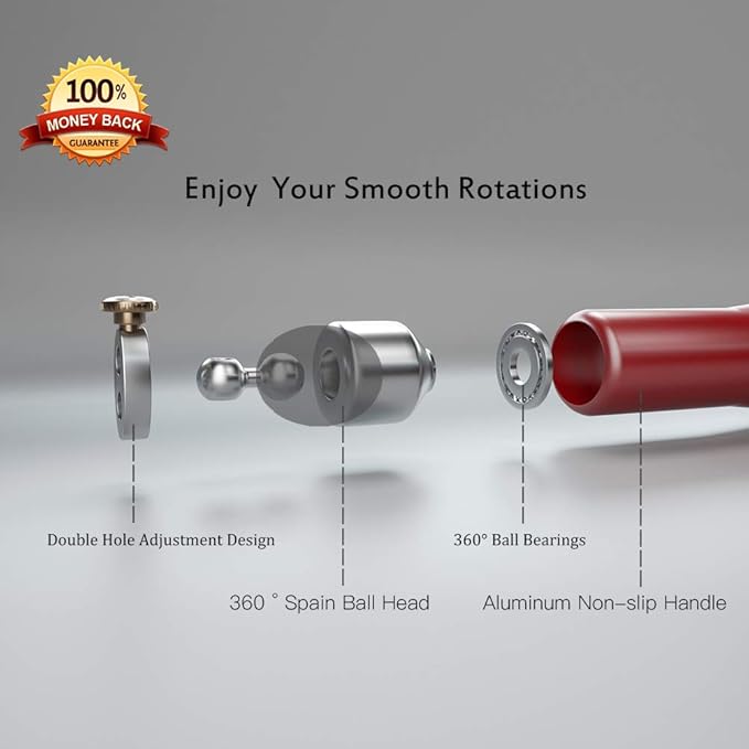 feebo High Speed Jump Rope with Double Ball Bearing, Adjustable Tangle-Free Jumping Rope with 2 Speed Rope & Aluminum Non-Slip Grip, Weighted Skipping Rope for Double Unders,Boxing, MMA, Fitness