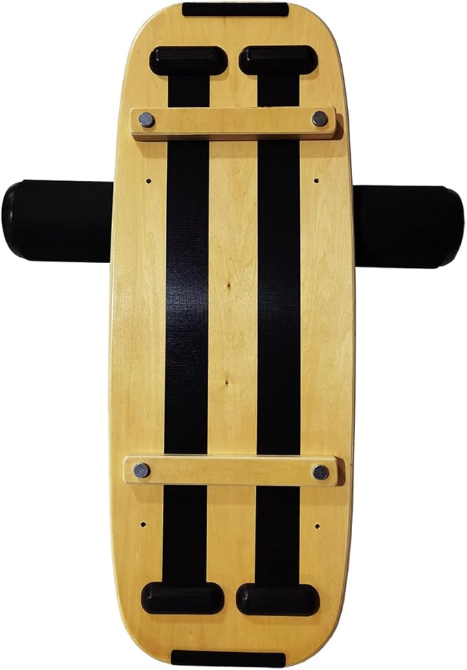 Balance Board Surf Trainer with Adjustable Stoppers - 2 Different Distance Options Balance Board for Surfing, Snowboarding, Skiing, Skateboarding, 300lbs Capacity