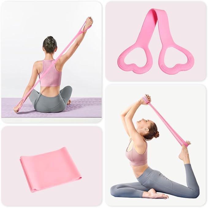 Home Pilates Essentials Kit for Women, with 5 Resistance Bands - Magic Circle Pilates Kit for Home Toning, Includes Yoga Ball, Stretch Strap & Gym Bag (13-Piece Complete Starter Set)