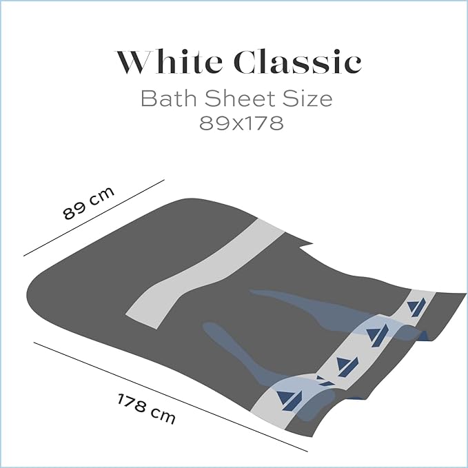 White Classic Luxury Bath Sheets Towels for Adults Extra Large 35x70 Inch - 700 GSM Turkish Cotton, Highly Absorbent | Hotel Collection | 2 Pack
