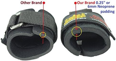 Heavy Duty Lifting Straps Neoprene Padded 1 Pair Wrist Wraps & Rubbery Grip Support Straps with Cotton Coated Rubber on One Side