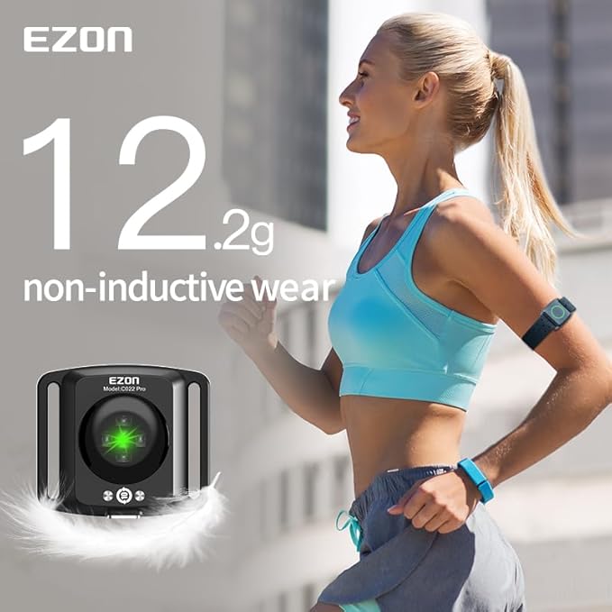 EZON Heart Rate Monitor C022Pro,Bluetooth& ANT+ Heart Rate Monitor Armband with HR Zone LED Indicator,Optical HRM Sensor for Running Cycling Gym,Compatible with Peloton/Wahoo/Polar/Strava