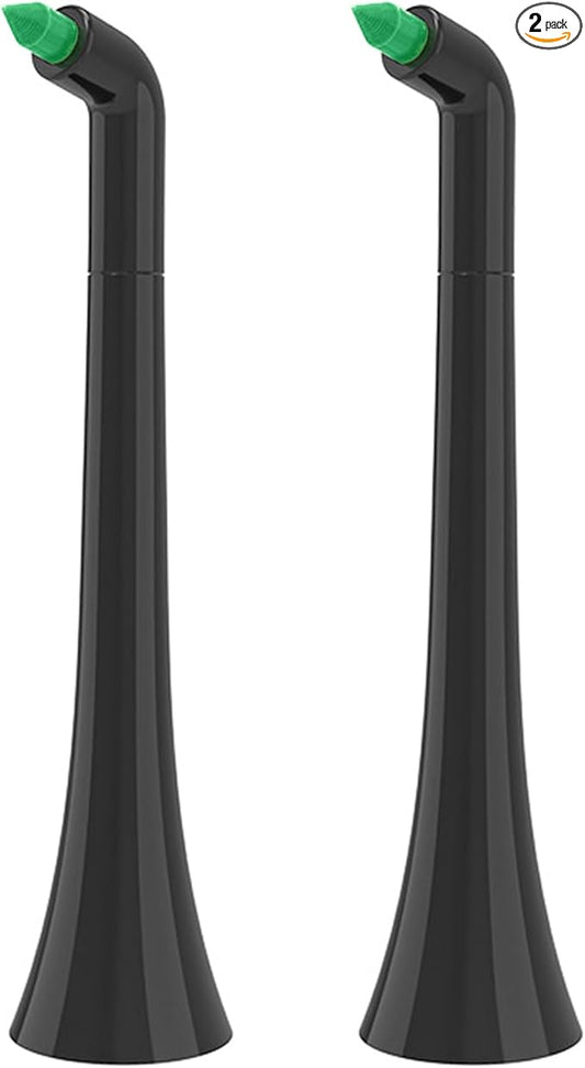 Interdental Cleaning Replacement Toothbrush Heads for Philips Sonicare Click-on System - 2-Pack | Braces Brush Heads with Dupont Bristles | Interproximal & Orthodontic Clean (Black, One Size)