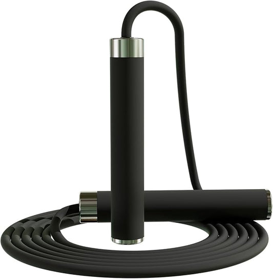 Adjustable Jump Rope for Home Fitness - 5mm PVC Cord with Ball Bearings, Anti-Slip Rubber& Alloy Handles for Beginners, Weight Loss Workout in Home/School/Gym