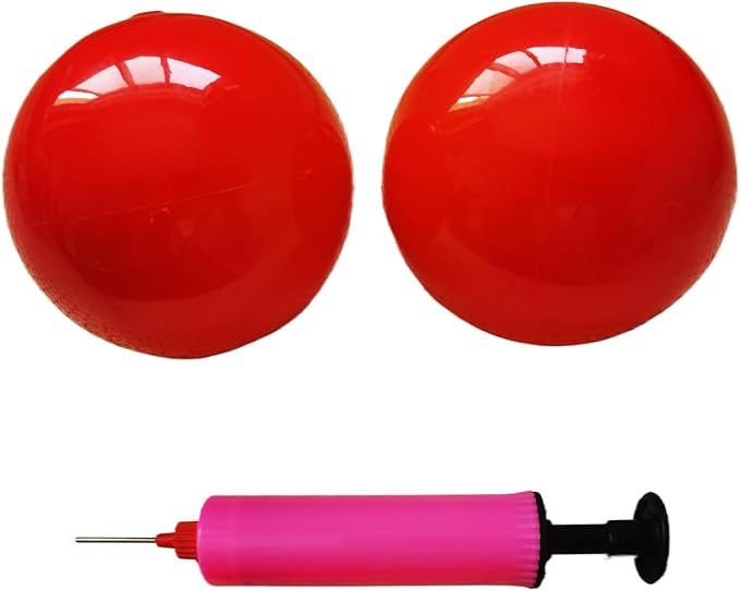 Yoga Massage Ball Smooth Ball – 4 inches Adjustable Firmness Massage Roller Balls for Back, Neck & Floor Therapy – Gentle Deep Muscle Relief for Sensitive Soft Tissue (red)