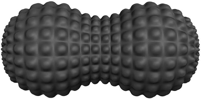 SELEWARE Peanut Massage Ball, Peanut Double Lacrosse Massage Roller Ball for Back Neck Shoulder Spine Legs HIPS, Deep Tissue Peanut Roller Ball Trigger Point Muscle Massage Ball, Black