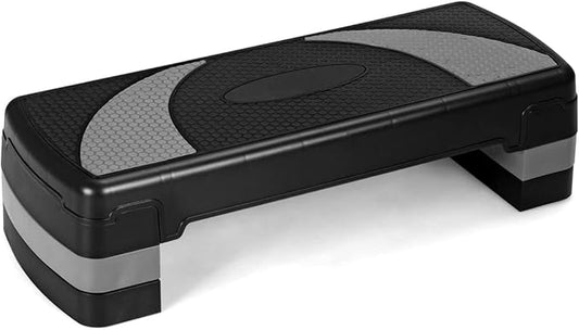 Goplus 31" Aerobic Exercise Stepper Deck, Adjustable Fitness Workout Step Platform Trainer with Risers, 4”6”8”Levels Height-Adjustable, for Home Gym and Office