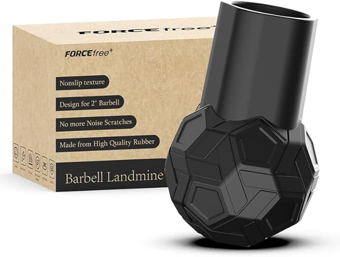 Landmine Attachment for Barbell 2 inch Olympic Bars Natural Rubber T Bar Row Attachment for Press, Row, Rotate, Split Squat Safety Sturdy and Easy to Use with 360ยฐ Rotation for Gym Home (Black)