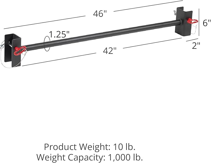 Titan Fitness Adjustable 1.25-in Pull-Up Bar for Independent Squat Stand, Quick Pin Adjustment